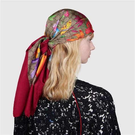 gucci floral head scarf|gucci scarf female.